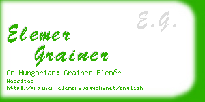 elemer grainer business card